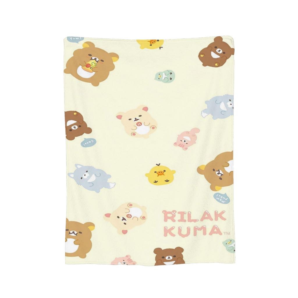 Rilakkuma Candy Strawberry Korilakkuma Blankets Flannel Throw Blanket Summer Air Conditioning Personalised Soft Warm Bedsprea,