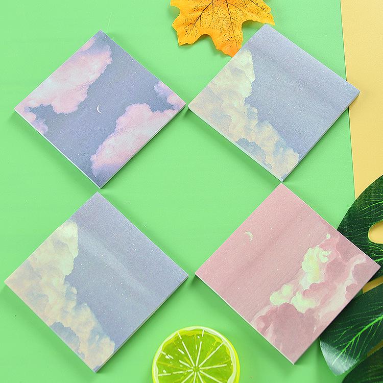 Starry Sky Reusable Sticky Notes - Tearable & High Adhesive for Student Memos 8x8 cm