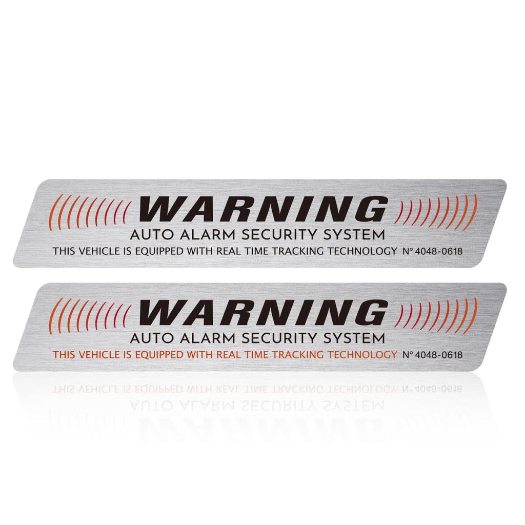 WARNING Security Sticker Aluminum Hairline Specifications 3.9 x 0.7 inches (10 x 1.8 cm),