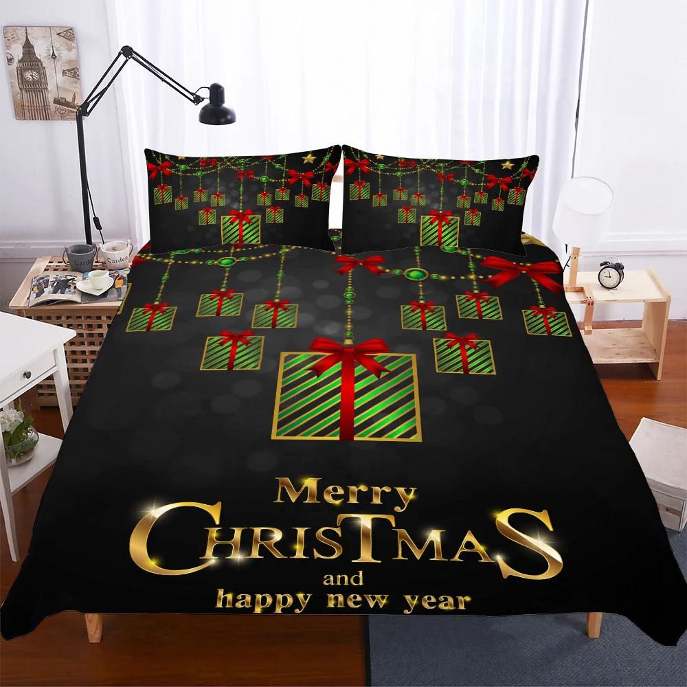 Comforter Deer Christmas Beddings Super Comforter Bedding Sets Reactive Print Cartoon Bed Set 2/3Pcs Bedsets