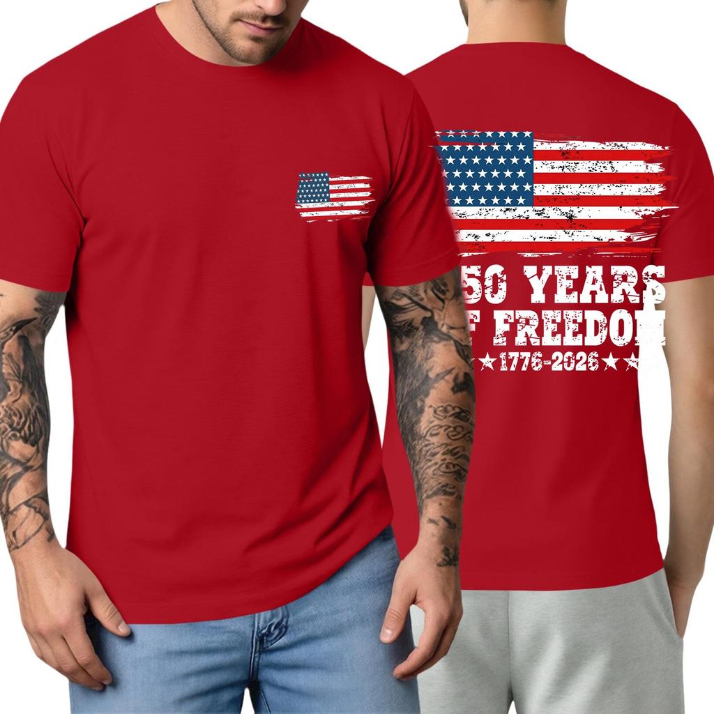 Men's Short-sleeved Fashionable Casual Everyday Trendy Letter Print Short-sleeved Shirt