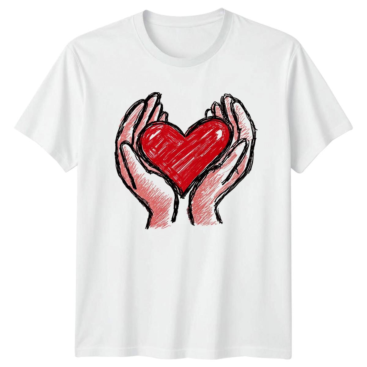 Hands Holding A Heart Symbol Of T-Shirt Kindness Compassion Love Graphic XXXXL