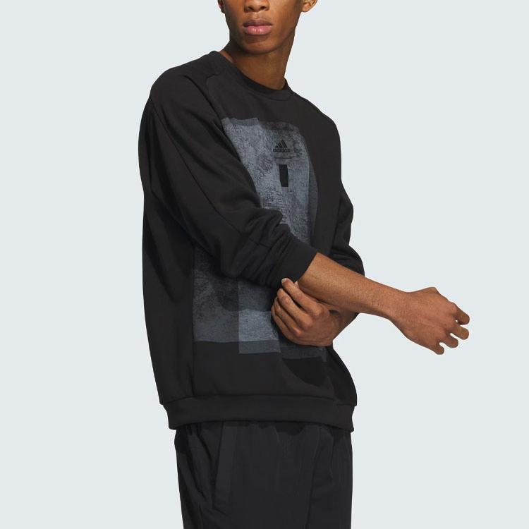 Adidas Wuji Warm Knitted Sports Casual Crew Neck Long Sleeve Sweatshirt Men Tops Black IP5002