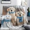 Golden Retriever Print Flannel Blanket, High Quality Comfortable for All Seasons, Home Decor, Warmth and Comfort, Perfect for Christmas Gifts