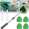 Extendable Windshield Cleaning Tool Reusable Microfiber Pads Wiper Brush for Cars Trucks Home