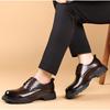 Retro Cowhide Platform Business Men's Dress Shoes Spring Autumn Soft-soled Man Wedding Shoes Genuine Leather Derby Shoes