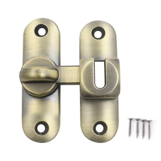 Barn Door Lock 90/180 Degree Flip Sliding Door Latch Punch Free Simple Installation Heavy-Duty Bar Gate Latch Safety Slide Door Lock