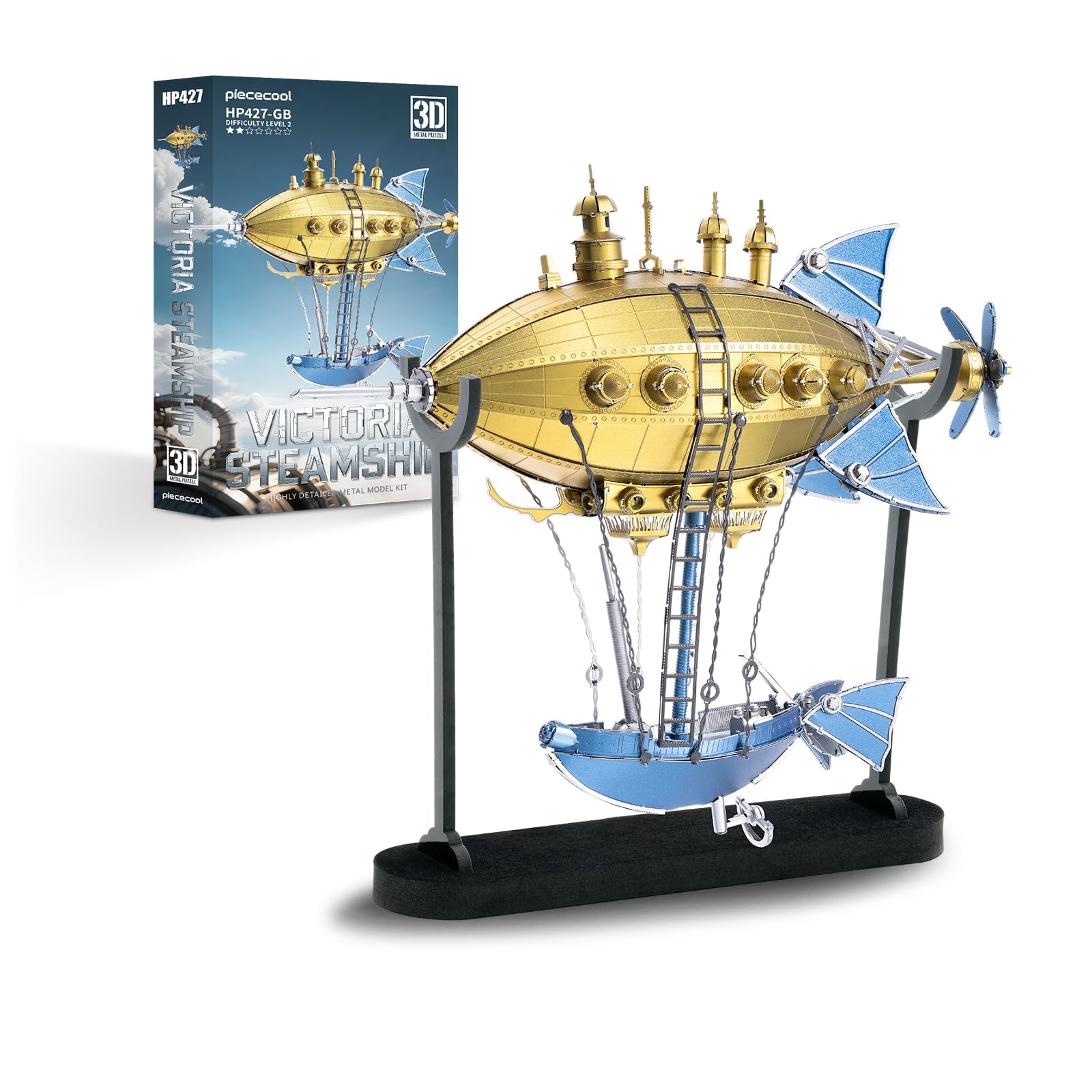 

Piececool 3D Metal Victorian Assembly no glue 2 stars Suitable for Puzzle Steamship. required, needed. Difficulty (intermediate level). adults.