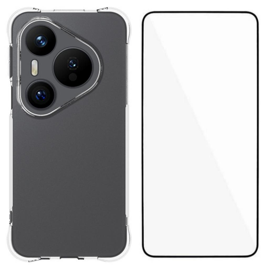 For Huawei Pura 80 Pro Case WANLONFENG WL Series 2.0mm TPU Phone Cover with Tempered Glass Film