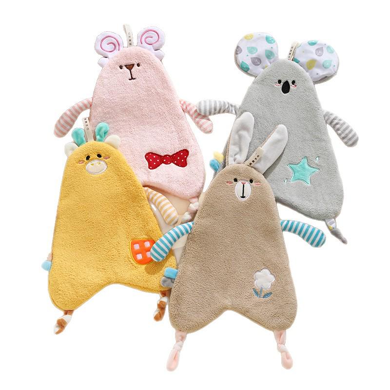 Soft Cute Cartoon Coral Fleece Hanging Hand Towel - Absorbent Kitchen Wiping Cloth