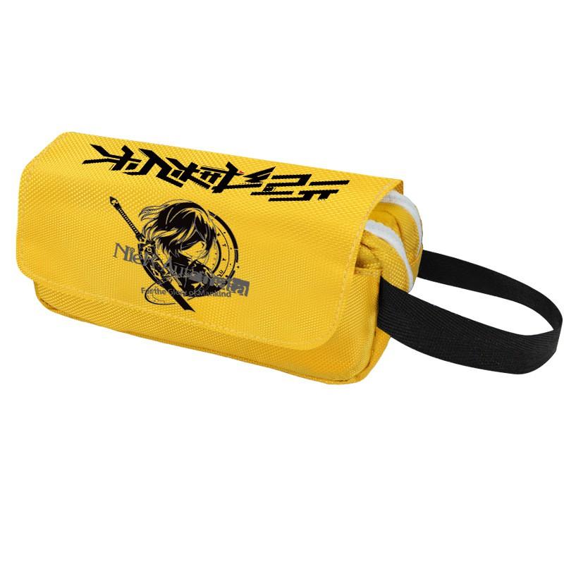 2B Anime Pencil Case Double Zipper Canvas Stationery Organizer Students School Supplies