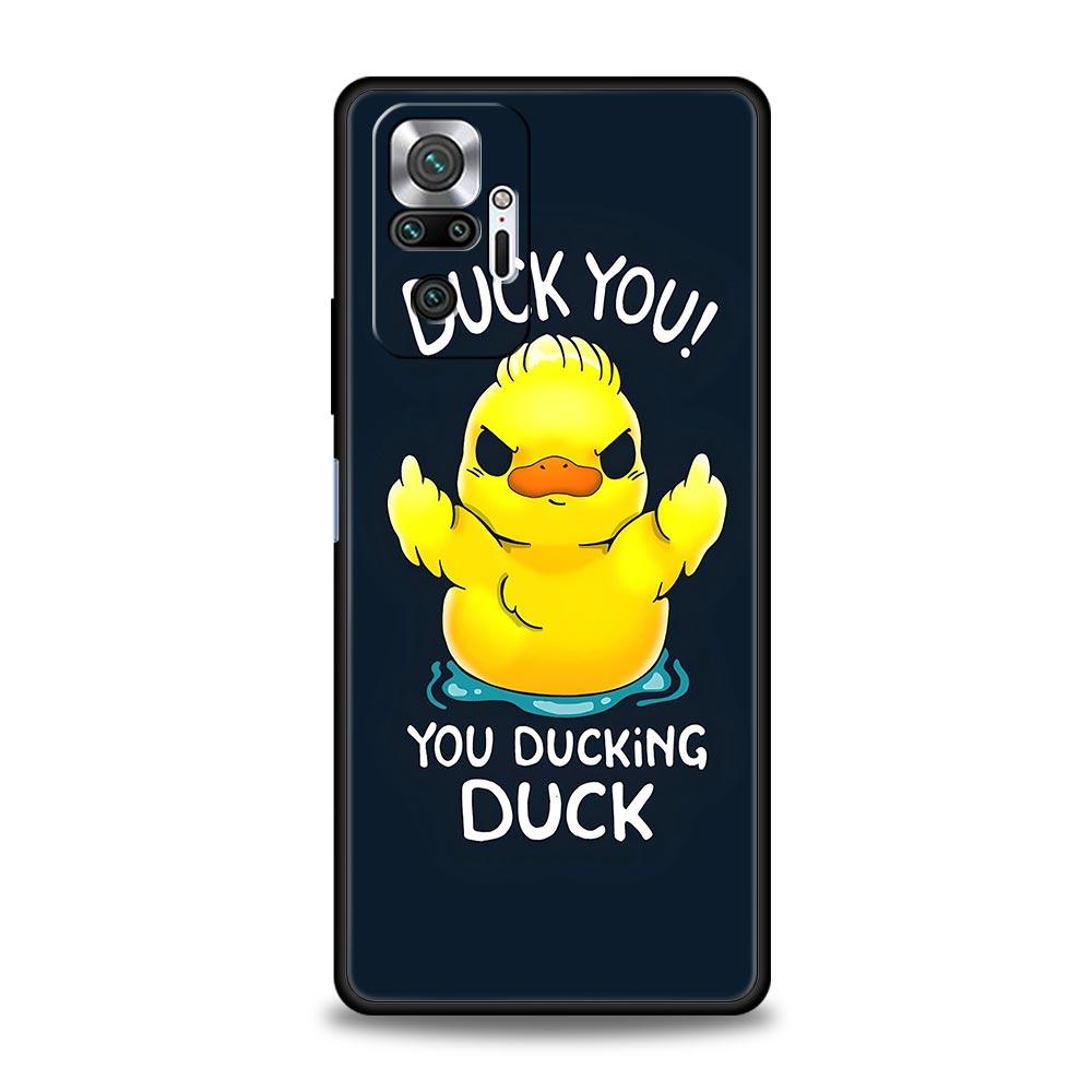 Cartoon Duck Phone Case Cover for Redmi 14C 10C Note 15 14 13 12 10 11 K40 Pro Plus 5G Shockproof Soft TPU Shell Fundas Capas