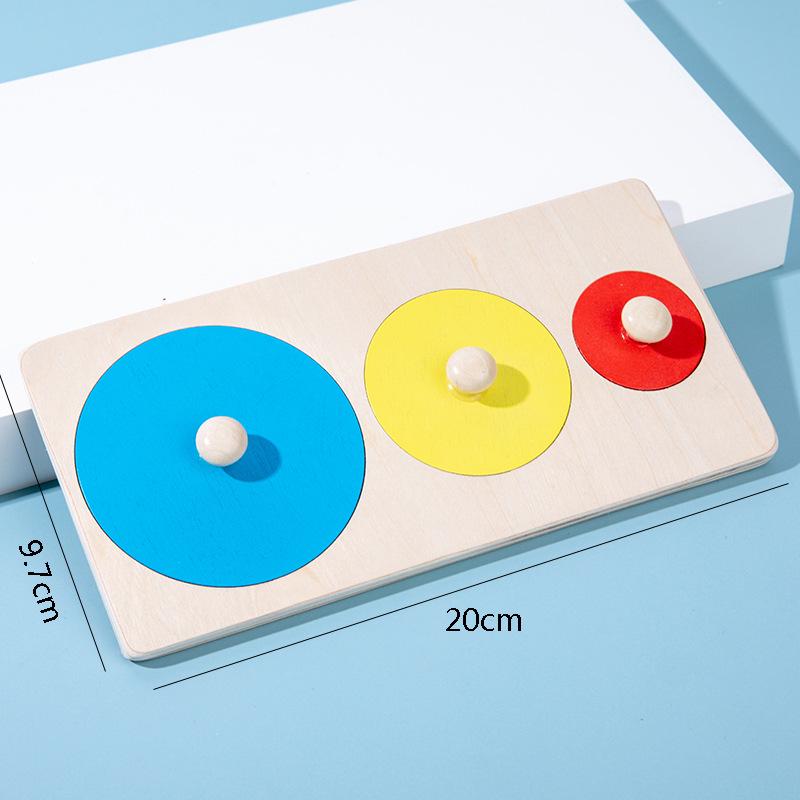 Toddler Montessori Wooden Geometric Shape Recognition Puzzle
