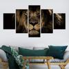 5Pcs African Lion Face Animal Paintings Wall HD Print Home Decor Room Decor Abstract Pictures Canvas Poster Modern 5 Pieces