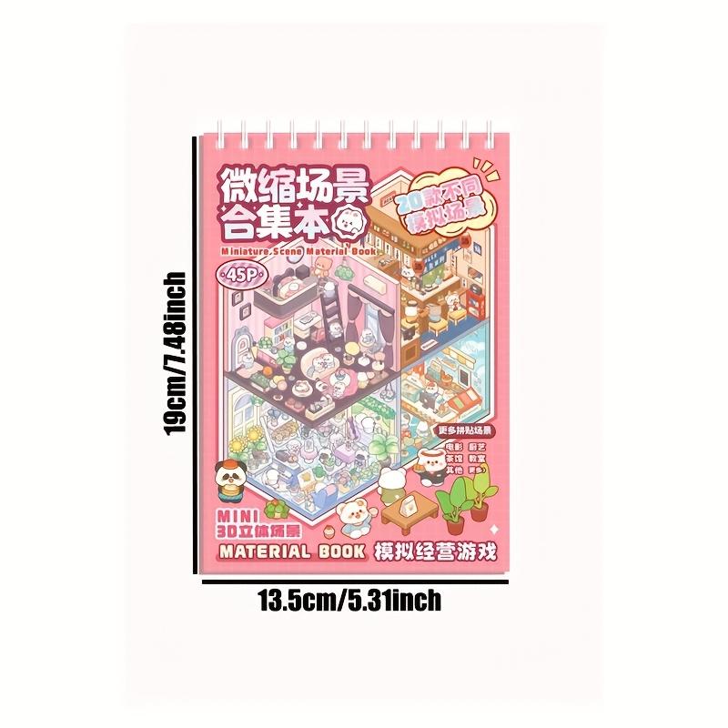 45Pcs/book Cartoon Landscape Sticker Book DIY 3D Miniature Scene Collection 1.0 Stickers Gift for Kid Child Stationery Sticker
