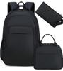 3-teiliges Schulrucksack-Set für Schüler Große Kapazität Oxford-Stoff Schultasche mit Schultergurt und Federmäppchen