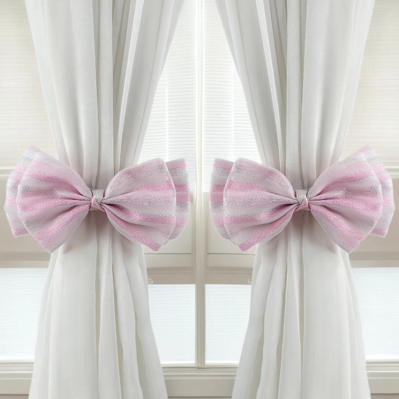 French Pearlescent Gauze Silk Bow Curtain Tieback