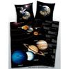 Parure De Lit - Espace Galaxie - 140x200 Cm - 100% Coton - Lavable En Machine - Chambre Enfant