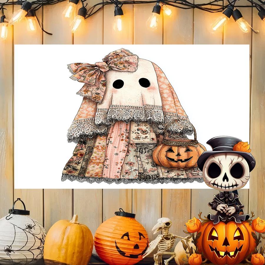 

Spooky Cute Halloween Background Cloth Hanging Cloth Bedroom Bedside Decorative Wall Cloth Rental Dormitory Tapestry 74x94cm(29x37in)
