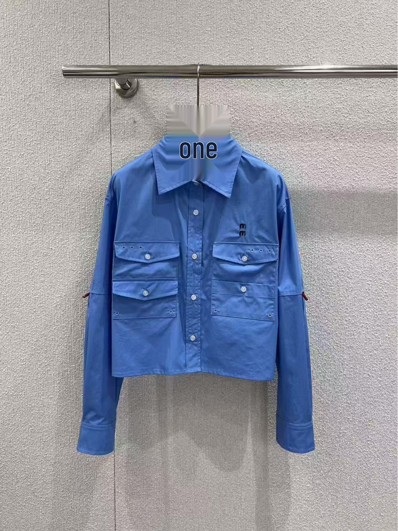 Spring 2026 Nanyou Women s Embroidered Polo Collar Loose Shirt Small синий