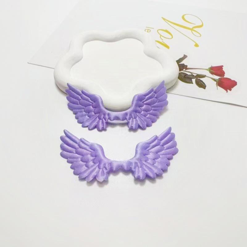 Satin Angel Wings Ultrasonic Embossed Fabric for DIY Decorations & Accessories фиолетовый