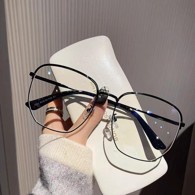 Fashion Oversize Round-framed Glasses Anti Blue Light Glasses Ultralight Transparent Lens Blue Light Blocking Computer Glasses
