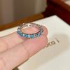 S925 Stylish Silver Ring With Colorful Gemstone Accents And Eyecatching Shape Geometric