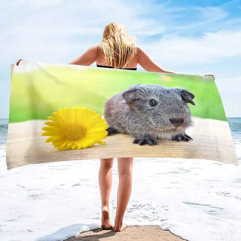 Guinea Pig Super Soft Beach Quick-Drying Bath Towel Large Absorbent Towel Blanket Suitable for Outdoor Travel Camping Swimming