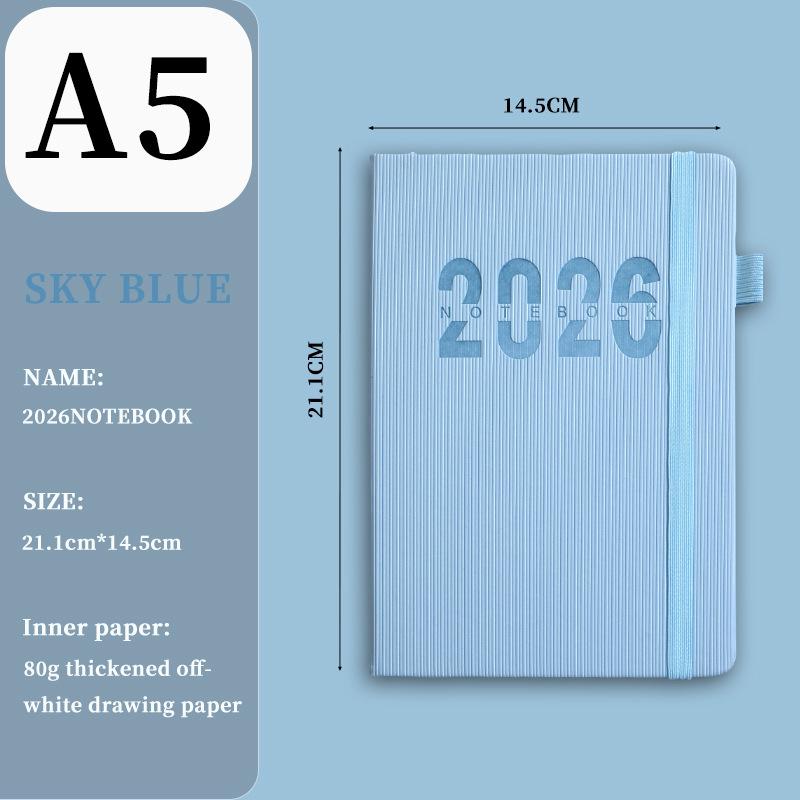 2026 Cross-Border English Diary with Band: Annual Calendar, Weekly Planner, 365-Day Efficiency Notebook