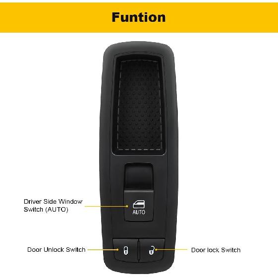 Power Window Switch Front Right Passenger Side 6 PINS | Replcaement for Chrysler 200 2015-2017 for Chrysler 300 2016-2022 for Chrysler Pacifica