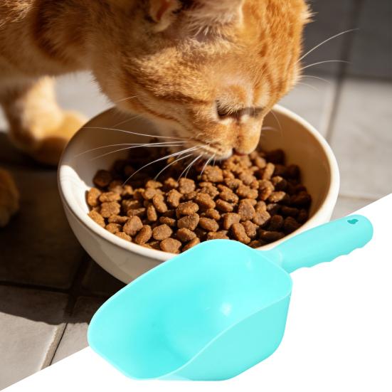 Dog Food Scoop Plastic Pet Food Scoop with Anti-Slip Handle Hanging Hole Easy to Clean Cat Treat Scoop for Efficient Feeding