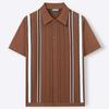 Camicie a Maniche Corte in Maglia da Uomo Casual Traspiranti a Bottoni con Colletto a Righe Top per Vacanze Estive Vintage in Maglia Camicie da Golf da Spiaggia Top per Uomo