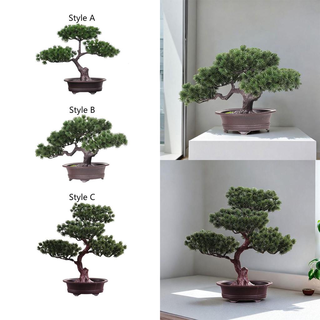 Artificial Pine Bonsai Potted Plant Decoration Desktop Display Durable Realistic