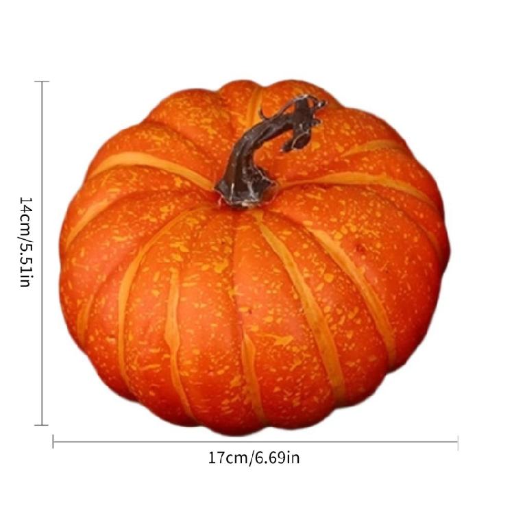 Konstnärliga skumplastsamhällen Pumpaskulptur Höstskördefester Dekoration Säker Realistisk Växtmodell Halloweenprydnad