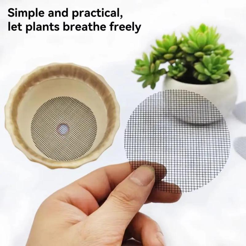 50/100PCS Flower Pot Hole Mesh Pad Round Drainage Holes Screens Mat Prevent Soil Loss For Garden Plant Bonsai Bottom Grid Gasket