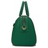 Used 9726 Roan Satchel 79946 7922 Cross Grain Calfskin 2-Way Shoulder Bag Crossbody with Metal Logo Green Unisex from