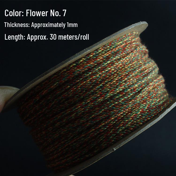 Multi-Color Hand-Twisted Cotton Rope for Beading and DIY Projects