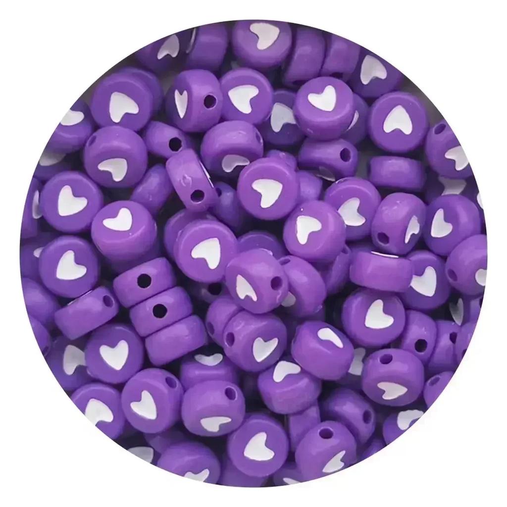 100-500PCS Love Heart Beads Acrylic Colorful Loose Spacer Beads for Jewelry Making DIY Handmade Bracelet Earrings Accessories