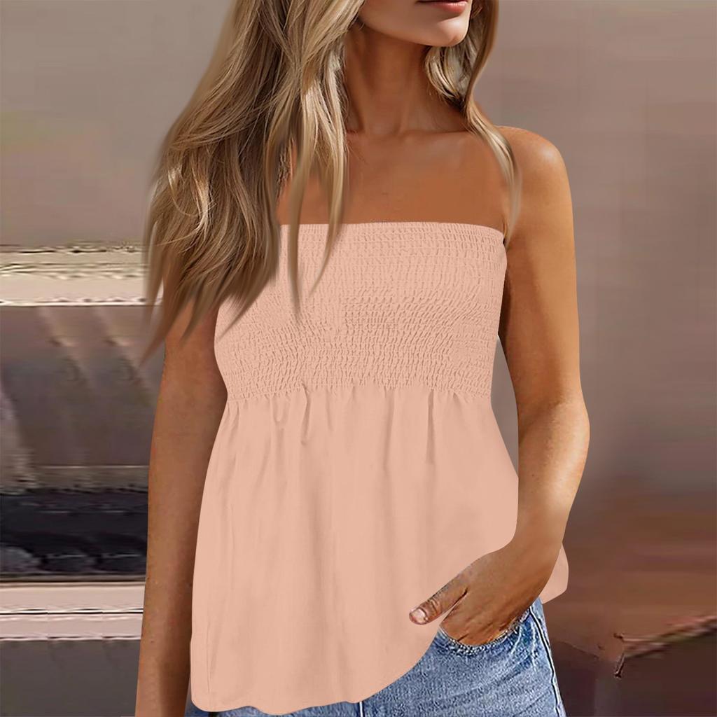 Tube Tops For Women,Cute Sexy Off Shoulder Print Sleeveless T-Shirt