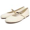 Zara Pu Metallic Strap Round Toe Fashion Flat Mary Jane Shoes Women Shoes White 12520510-38