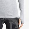 Nike Solid Color Crew Neck Long Sleeve Running Training T-Shirt Women Tops Gray 644684-012