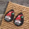 Santa Claus Leather Dangle Earrings - European & American Christmas Jewelry