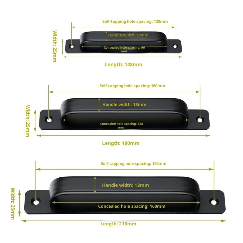 Aluminum Alloy Handle Glass Sliding Door Window Drawer Wardrobe Drill-free Push-pull Bathroom Sticker Door Handle