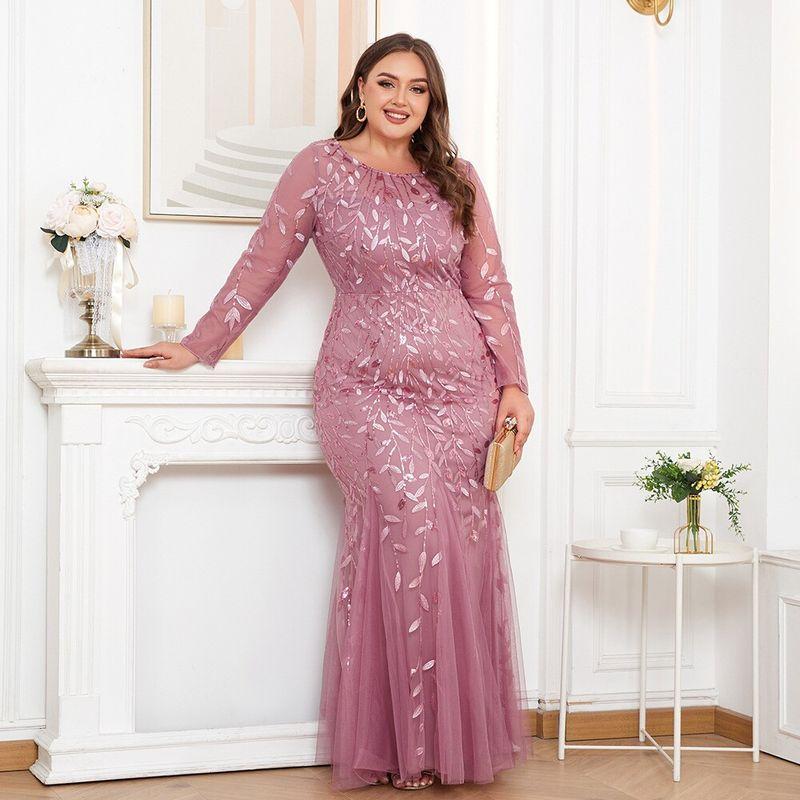 Sukienki Wieczorowe Plus Size Sequinowe Rybi Ogon Dopasowane Seksowne Imprezowe