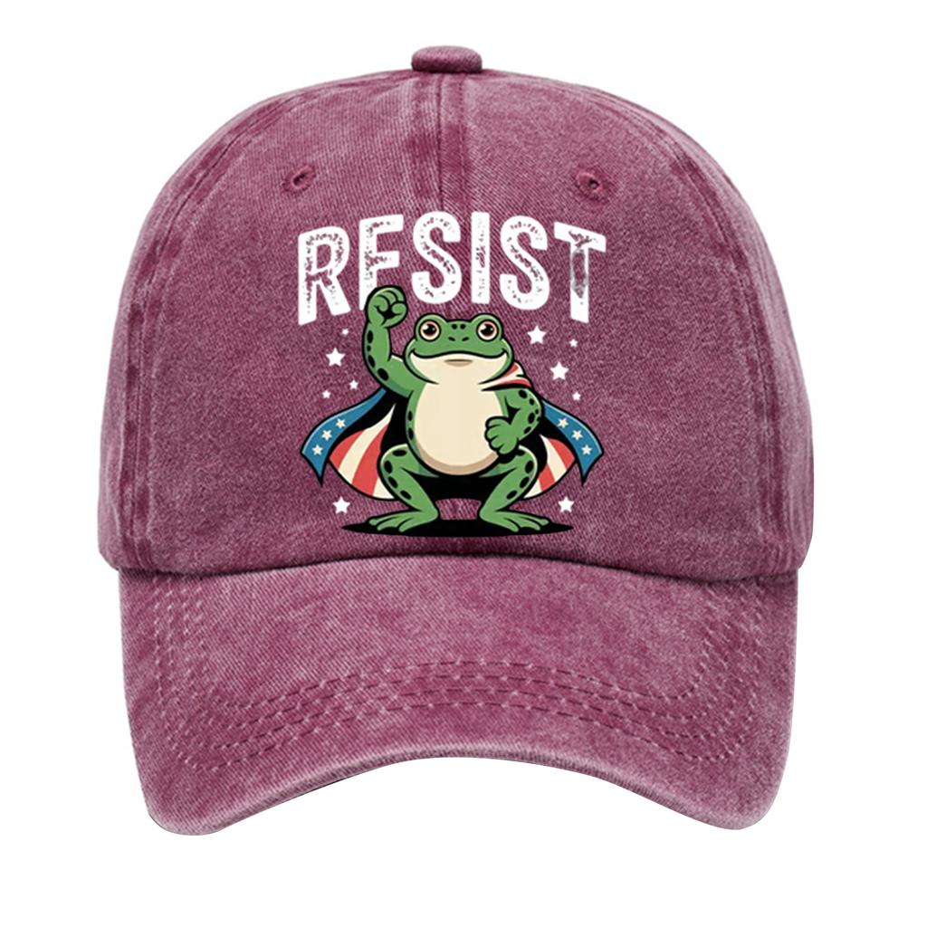 Men's Washed Cotton Baseball Cap With Printed Distressed Soft Top Denim Hat, Vintage Hat