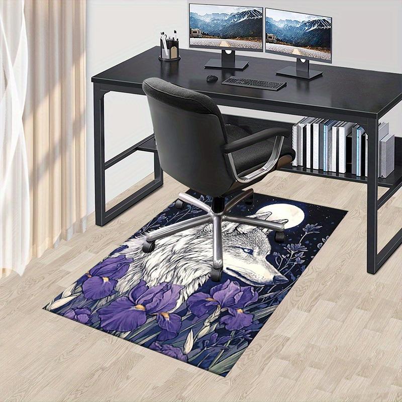 1pc Wolf Moon Themed Rug for Home Decor, Non-slip Office Carpet, Chair mat, Outdoor Mat, Christmas and Halloween gifts-0731128