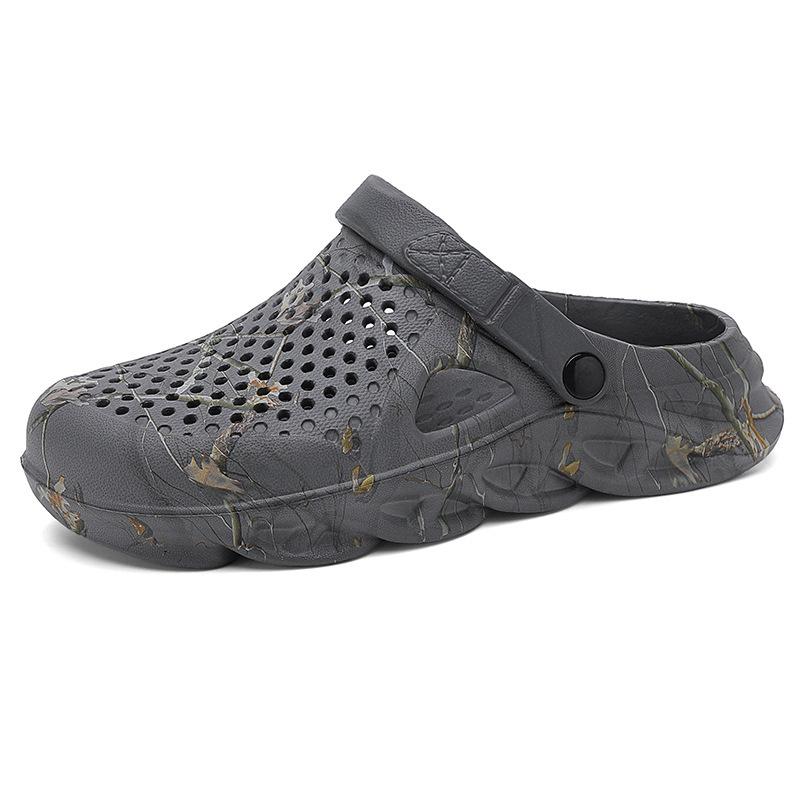 2025 New Men's Summer Baotou Hole Shoes Wear Half Drag Beach Cool Slippers Fashion Cool