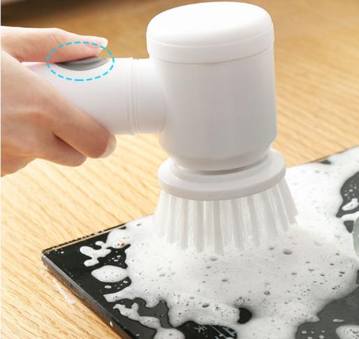 Electric Spin Scrubber Professional Cordless USB Rechargeable Automatic Handheld Cleaning Brush with 5 Brush Heads