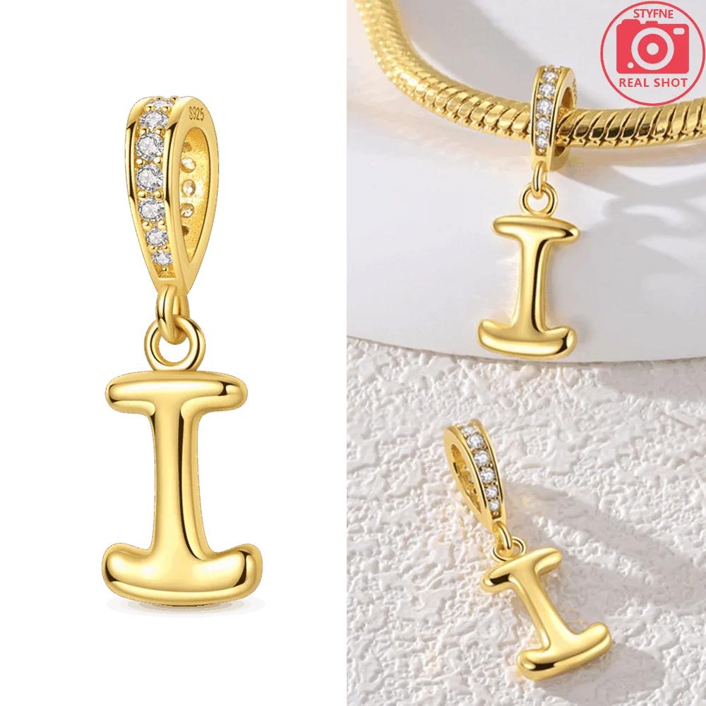 Original Necklace Copper White Zircon Pendant English Letters Women'S Beads Fit Bracelet Anniversary Gift Accessory Diy