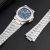 Convex Silver Stainless Steel Watchband 25x13mm Solid Links Bracelet Fit For Patek Philipp Nautilus 5711 5726 Watch Strap